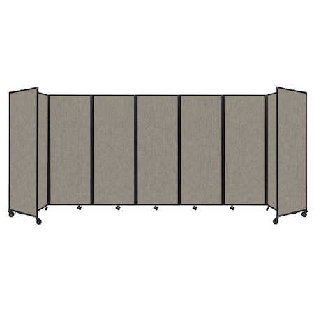 Versare Room Divider 360 Folding Portable Partition 19'6" x 7'6" Warm Pebble Fabric 1190952